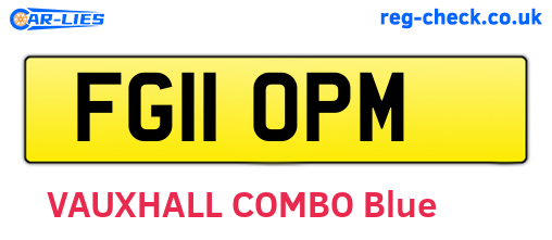 FG11OPM are the vehicle registration plates.
