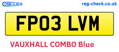 FP03LVM are the vehicle registration plates.
