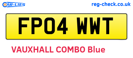 FP04WWT are the vehicle registration plates.