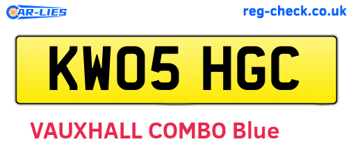 KW05HGC are the vehicle registration plates.