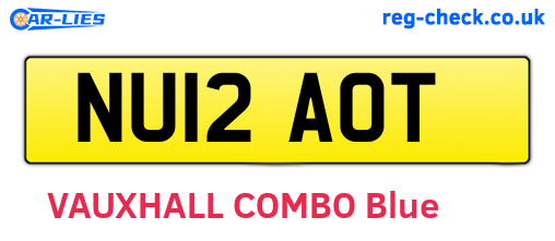 NU12AOT are the vehicle registration plates.