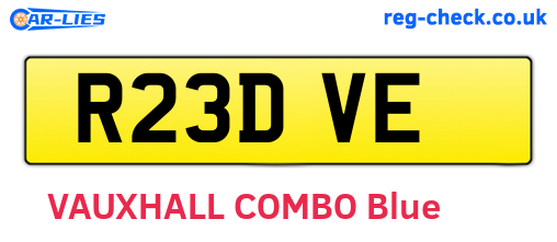 R23DVE are the vehicle registration plates.