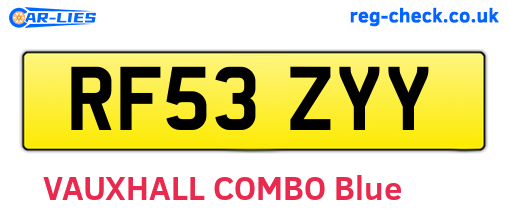 RF53ZYY are the vehicle registration plates.