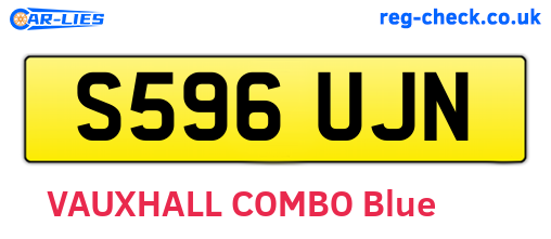 S596UJN are the vehicle registration plates.