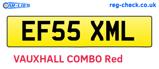 EF55XML are the vehicle registration plates.