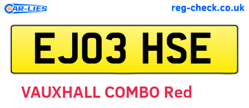EJ03HSE are the vehicle registration plates.