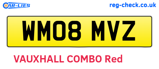 WM08MVZ are the vehicle registration plates.