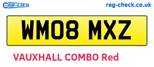 WM08MXZ are the vehicle registration plates.