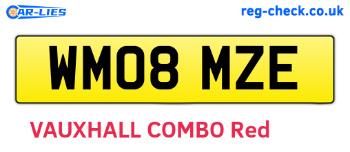WM08MZE are the vehicle registration plates.