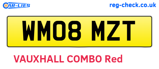 WM08MZT are the vehicle registration plates.