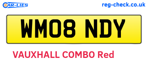 WM08NDY are the vehicle registration plates.