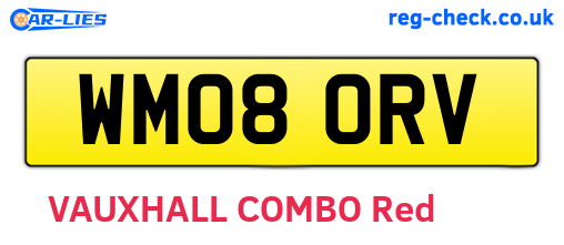 WM08ORV are the vehicle registration plates.