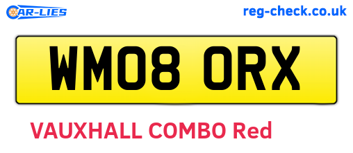 WM08ORX are the vehicle registration plates.