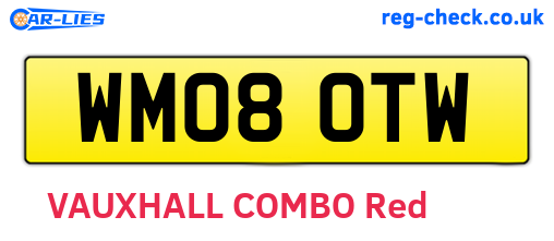 WM08OTW are the vehicle registration plates.