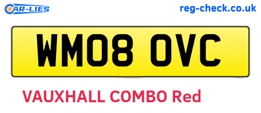 WM08OVC are the vehicle registration plates.
