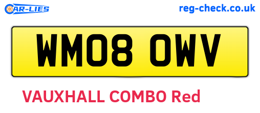 WM08OWV are the vehicle registration plates.
