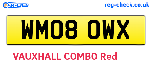 WM08OWX are the vehicle registration plates.