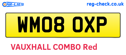 WM08OXP are the vehicle registration plates.