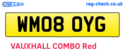 WM08OYG are the vehicle registration plates.