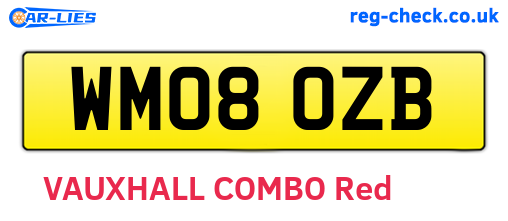 WM08OZB are the vehicle registration plates.