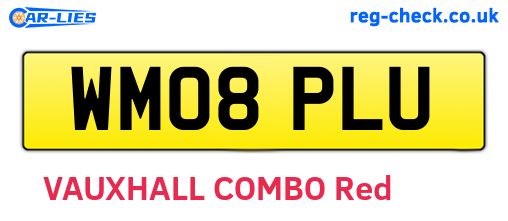 WM08PLU are the vehicle registration plates.
