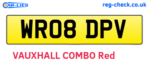 WR08DPV are the vehicle registration plates.