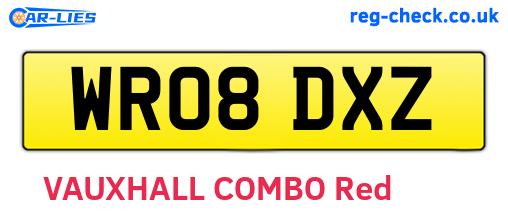 WR08DXZ are the vehicle registration plates.