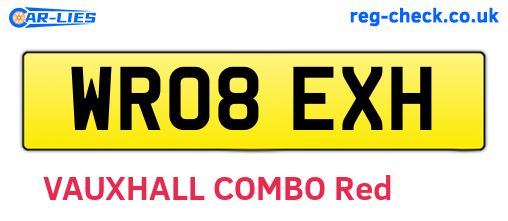 WR08EXH are the vehicle registration plates.