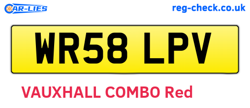 WR58LPV are the vehicle registration plates.
