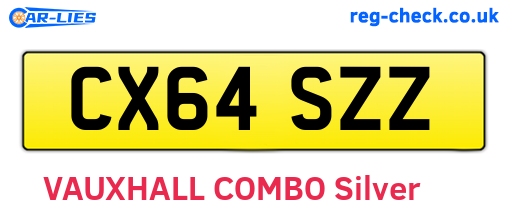 CX64SZZ are the vehicle registration plates.