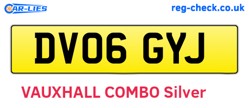 DV06GYJ are the vehicle registration plates.