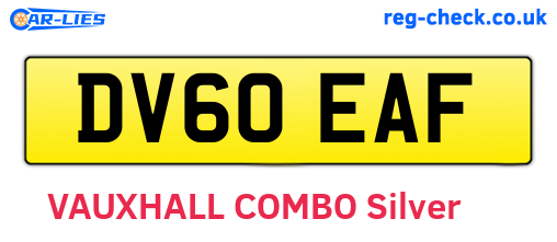 DV60EAF are the vehicle registration plates.