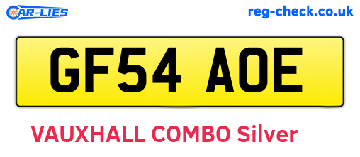 GF54AOE are the vehicle registration plates.