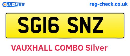 SG16SNZ are the vehicle registration plates.