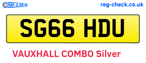SG66HDU are the vehicle registration plates.