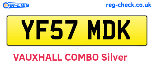 YF57MDK are the vehicle registration plates.