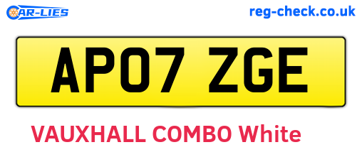 AP07ZGE are the vehicle registration plates.