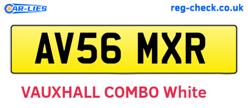 AV56MXR are the vehicle registration plates.