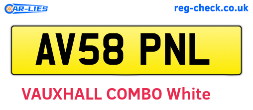 AV58PNL are the vehicle registration plates.