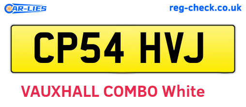 CP54HVJ are the vehicle registration plates.