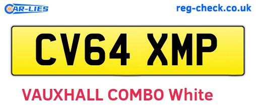 CV64XMP are the vehicle registration plates.