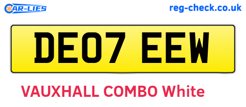 DE07EEW are the vehicle registration plates.
