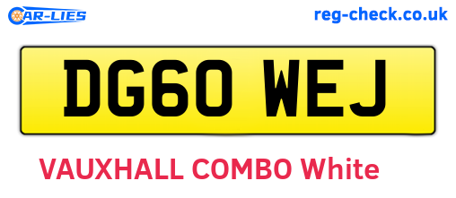 DG60WEJ are the vehicle registration plates.
