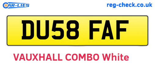 DU58FAF are the vehicle registration plates.