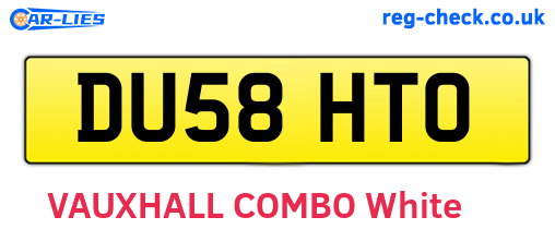 DU58HTO are the vehicle registration plates.