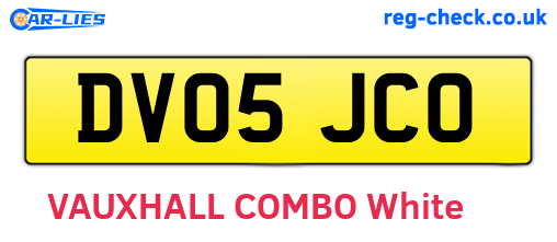 DV05JCO are the vehicle registration plates.