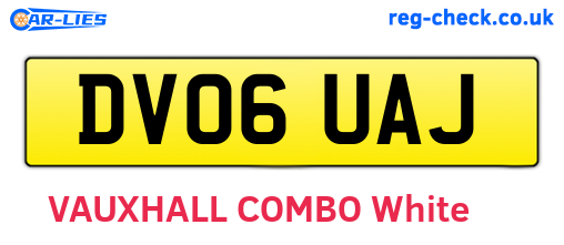 DV06UAJ are the vehicle registration plates.