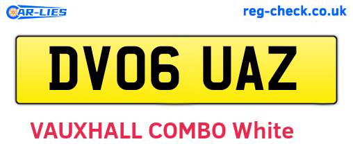 DV06UAZ are the vehicle registration plates.
