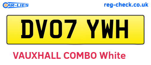 DV07YWH are the vehicle registration plates.