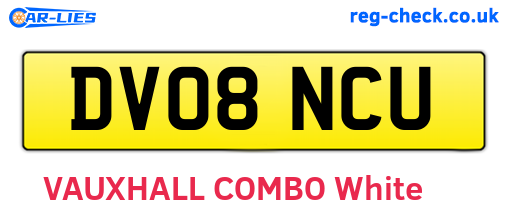 DV08NCU are the vehicle registration plates.